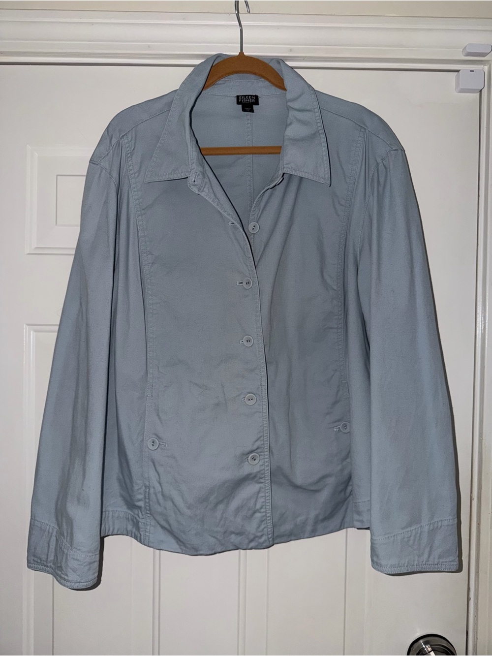 Eileen‎ Fisher Women's Light Blue Button-Front Jacket. Sz 2X